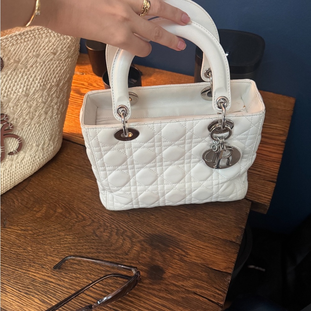 Lady Dior Medium Grained Calfskin Cannage satchel